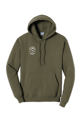 Walking Bear (Front/Back) Fleece Pullover Hooded Sweatshirt