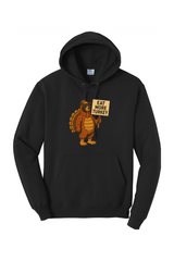 Eat More Turkey Bear Fleece Pullover Hooded Sweatshirt