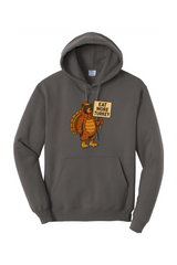 Eat More Turkey Bear Fleece Pullover Hooded Sweatshirt