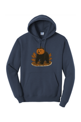 Pumpkin Headed Bruin Fleece Pullover Hooded Sweatshirt