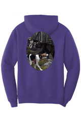 Walking Bear (Front/Back) Fleece Pullover Hooded Sweatshirt