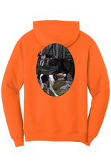 Walking Bear (Front/Back) Fleece Pullover Hooded Sweatshirt