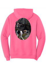 Walking Bear (Front/Back) Fleece Pullover Hooded Sweatshirt