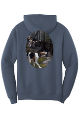Walking Bear (Front/Back) Fleece Pullover Hooded Sweatshirt