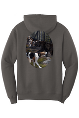 Walking Bear (Front/Back) Fleece Pullover Hooded Sweatshirt
