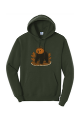 Pumpkin Headed Bruin Fleece Pullover Hooded Sweatshirt