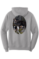 Walking Bear (Front/Back) Fleece Pullover Hooded Sweatshirt