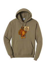 Eat More Turkey Bear Fleece Pullover Hooded Sweatshirt
