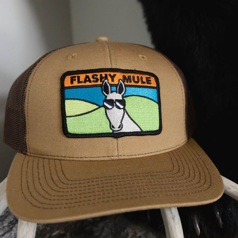 'Flashy Mule' Gold/Brown Trucker Hat