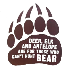 Can't hunt brown bear PAW decal