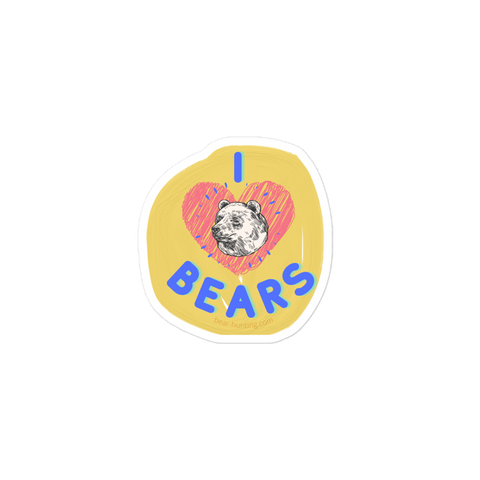 'I Love Bears' Bubble-free stickers