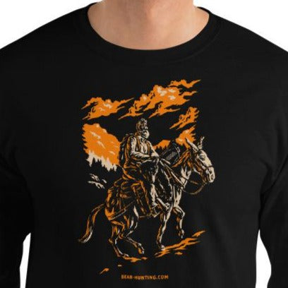 Mule Riding Bear Hunter Men’s Long Sleeve Shirt