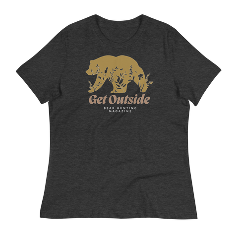 Golden 'Get outside' Bear-Women's Relaxed T-Shirt