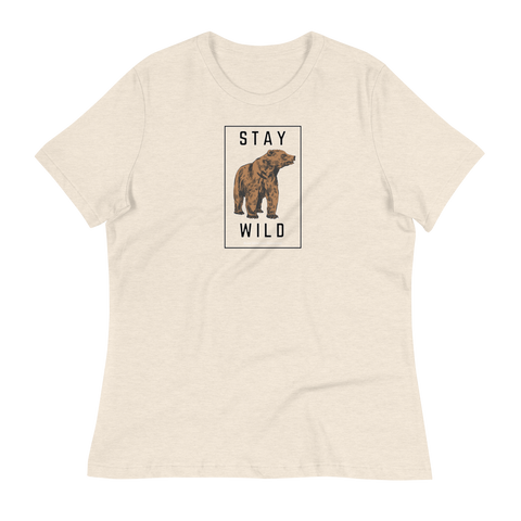 'Stay Wild' bear- Women's Relaxed T-Shirt